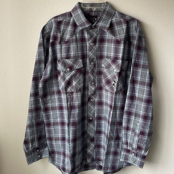 AOS Rodeo Other - NEW AOS Rodeo shirt men's Large Tall plaid snap button western wear